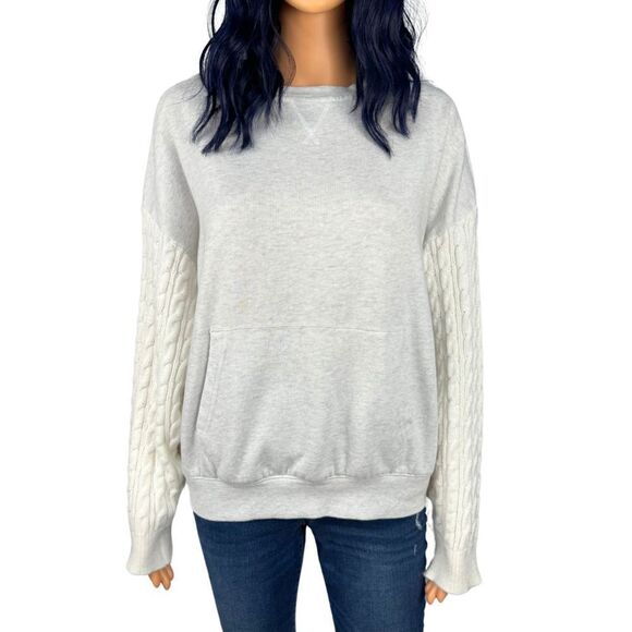 BKE Buckle Light Gray Knit Crewneck Cozy Knit Sweater - Picture 2 of 5